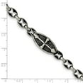 thumbnail image 4 of Stainless Steel Antiqued Textured and Polished Cross 9in Toggle Chain ; for Adults and Teens; for Women and Men, 4 of 4