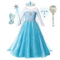 thumbnail image 1 of Disney vestido de Frozen para niñas, disfraz de Elsa, Anna, reina de las Nieves, fiesta de carnaval, baile de graduación, ropa de princesa, 1 of 5