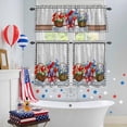 thumbnail image 4 of Independence Day Flower Kitchen Curtains Valances 3 Piece Set, Red Blue Stripe Star Bow Tie Daisy Black Plaid Wood Rod Pocket Tier Curtain Valance Drapes for Small Window 36 Inch Length for Bedroom, 4 of 9