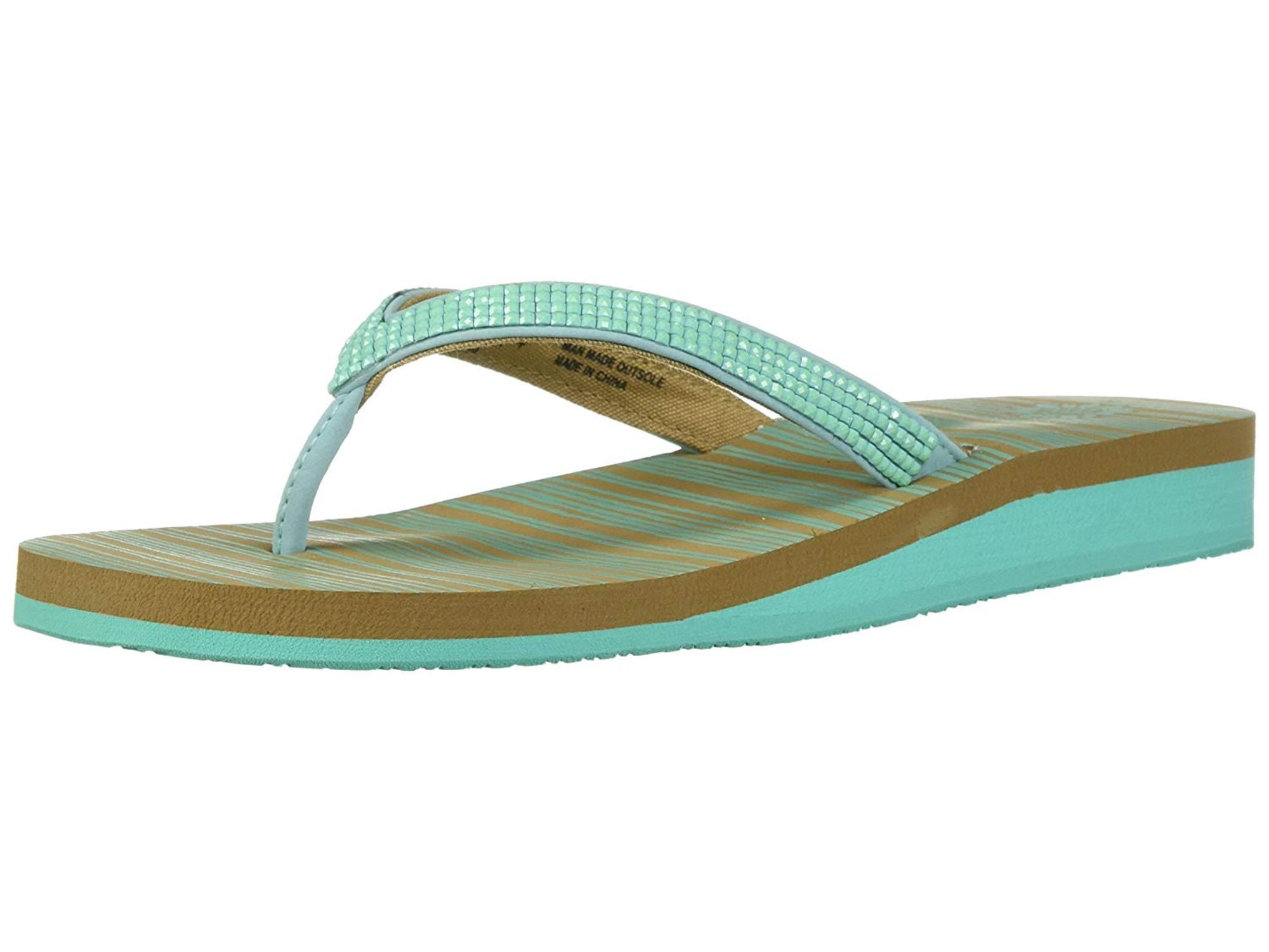 girls yellow box flip flops