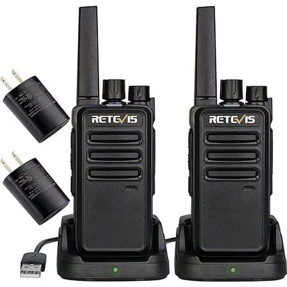 RT68 Walkie Talkies Rechargeable,Portable FRS Two-Way Radios for Adults,Heavy Duty 2 Way Radios Long Range,USB Charging Base,License Free Walkie Talkie for Road Trip Gifts Camping (2 pack)