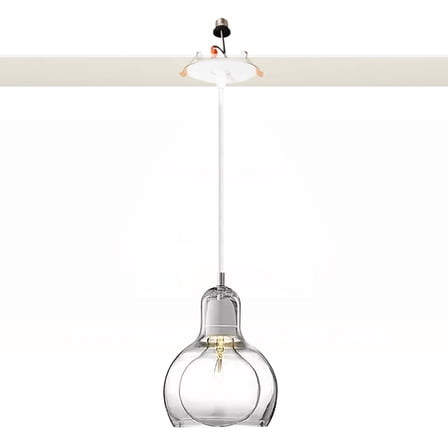 Kiven Can Lights Retrofit Recessed Lighting with E26 Power Outlet Adapter, 4/5 Inch Replacement Conversion Kit, Farmhouse Clear Glass Pendant Lighting for Living Room Hallway Kitchen,1 Light