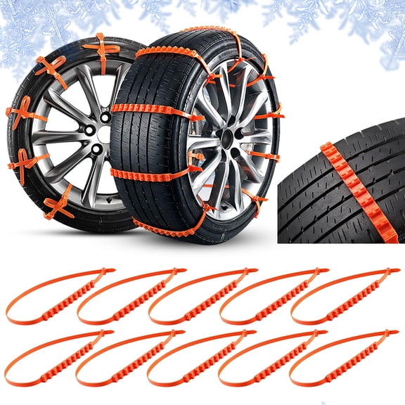 The Universal Reusable Nylon Tire Chain Is Suitable For Winter And Keeps The Stable On Wet And Slippery Roads Reducing Emergency Driving By Half.