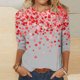 thumbnail image 1 of Fiudx Camisetas para Mujer Blusa Holgada con Estampado de Pascua y Cuello Redondo Retro de Manga Tres Cuartos a La Moda para Mujer, 1 of 4