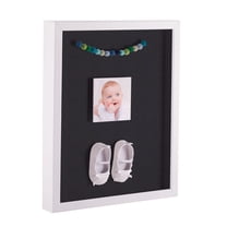 ArtToFrames 24x24 Inch Shadow Box Picture Frame, with a Satin White 1 Wide Shadowbox frame and Black Mat Backing (4655)