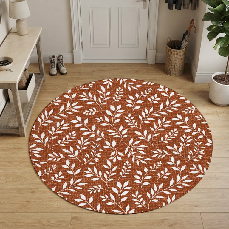 Large Soft Rug 3ft Area Rug,White Leaves Texture Washable Large Rugs Soft Non-Slip ...