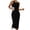 Black, variant on Womens Halter Neck Sundress Sleeveless Stretch Slim Fit Maxi Dress Solid Color Ribbed Knit Long Dress Casual Dress White M
