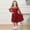 Red, variant on Kids Girls Christmas Dresses Crew Neck A-Line Long Sleeve Winter Dress Girls Outfits 8-9 Years Girls Dresses