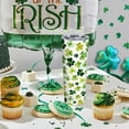thumbnail image 4 of Green Irish Shamrocks Tumbler with Lid and Straw，St. Patrick''s Vacuum Insulated Tumbler With StrawTumbler, 20 oz Stainless Steel Tumbler, 4 of 6