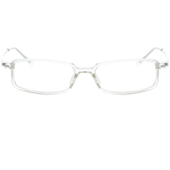 Womens Optical Eyewear - Rectangle Shape, Plastic Full Rim, Crystal Clear