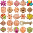 thumbnail image 2 of Wooden Puzzles Games Burr Puzzles Jigsaw Lock 3D Handmade Brain Teaser Intellectual Educational Toys for Kids Adults, 2 of 7