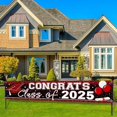 thumbnail image 5 of Large Congrats Class of 2025 Banner Red Backdrop Graduation 2025 Yard Sign for Graduation Party Supplies Graduation Decorations 2025 (Red), 5 of 10