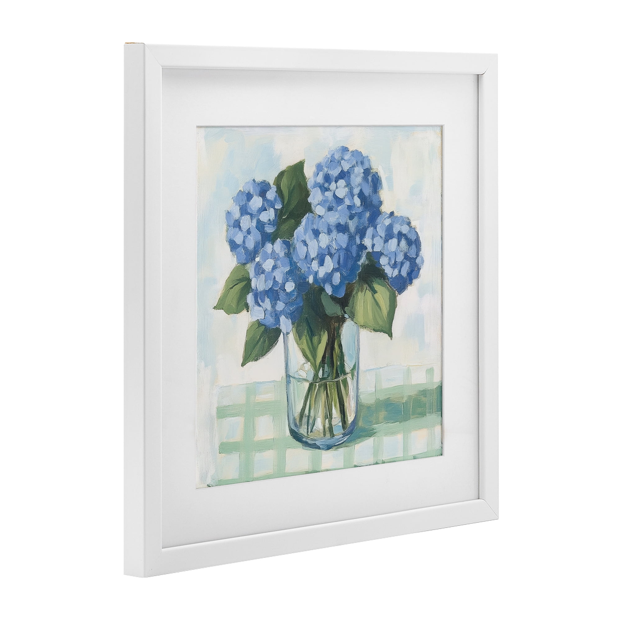 Stupell Industries Quaint Picnic Hydrangeas White Framed Print Under Glass, design by Petal Prints Design