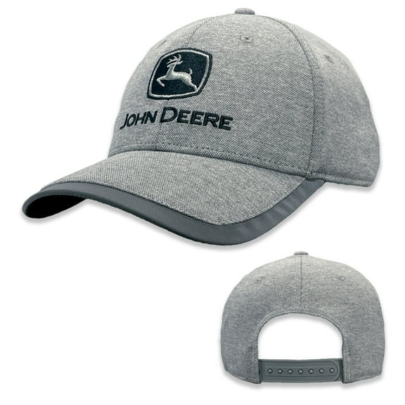 John Deere Gray Baseball Cap Trucker Hat Reflective Band Snapback