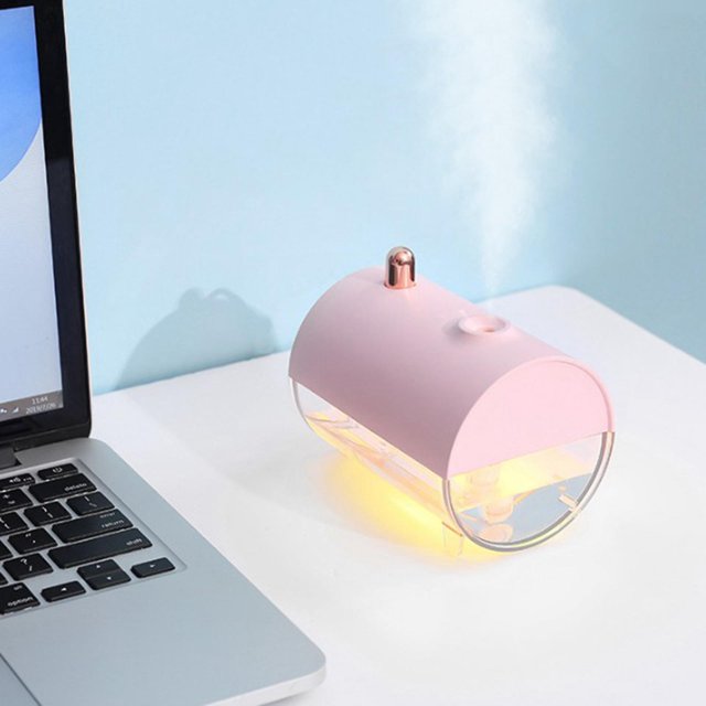 Humidificador de Aire Portátil USB perfecl Difusor Esencial de Aceite Aromático Ultrasónico 250 ML Rosado