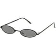 thumbnail image 2 of Extreme Small Oval Sunglasses Neutral Colored Flat Lens 51mm (Black / Smoke), 2 of 4
