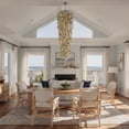 thumbnail image 2 of Kouboo Round King Size Chandelier with Round Capiz, Pendant Lighting For Dining Room, Modern Gold Ceiling Light for Kitchen, Champagne, 2 of 8