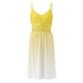 thumbnail image 4 of LBECLEY Womens Dress Juniors Dresses 2023 Spring Summer Women's Dress Solid Color Slim Slim Leisure Dress Holiday Smocked Womens Dress for Women Yellow S, 4 of 5
