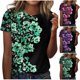 thumbnail image 1 of Fiudx Ofertas Del Día Camiseta de Manga Corta con Cuello Redondo y Estampado Informal para Mujer, 1 of 3