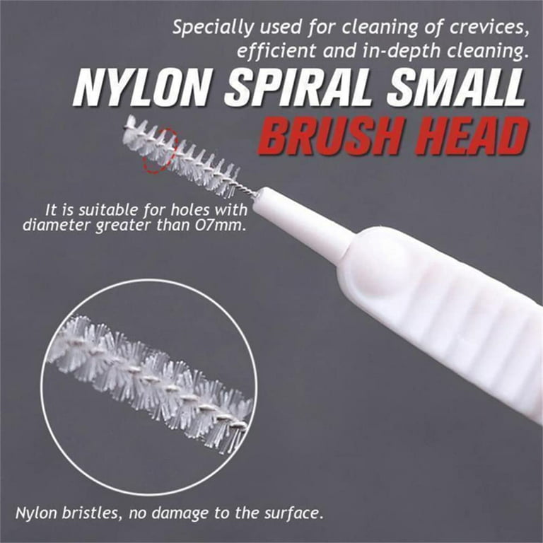Ceycudy 20PCS Shower Head Cleaning Brushes Spiral Nylon Bristle Small  Brushes Calcium Build Up Removal Kit Anti-Clogging Cleaner for Small Holes