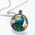 thumbnail image 2 of Peacock Elegant Glass Circular Pendant Necklace - Stunning Jewelry for Women, 2 of 5