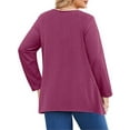 thumbnail image 5 of WellSize Plus Size Women Tunic Tops Casual Crew Neck Long Sleeve Blouses Dressy Pleated Fall Shirts, 5 of 9