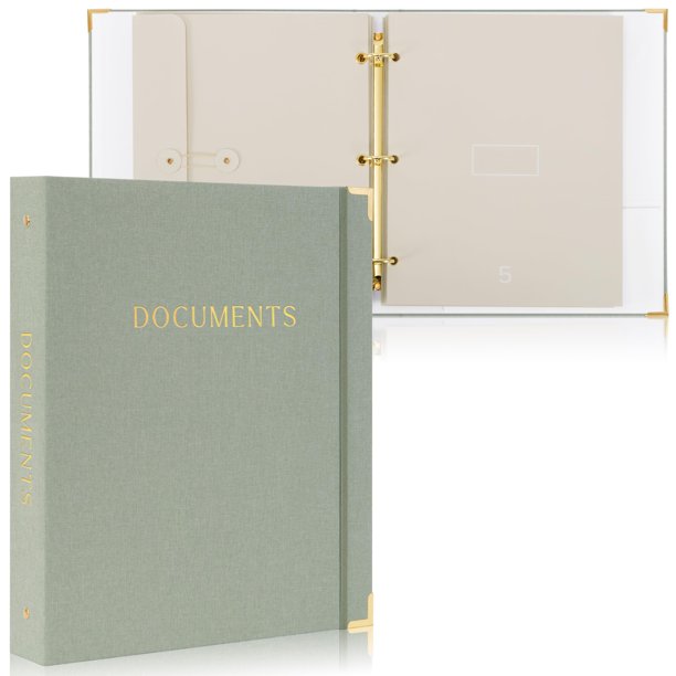 Organizador de documentos ZICOTO Linen, carpeta expansible de 33 x 28 cm