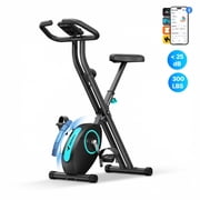 MERACH Folding Exercise Bike, Exercise Bike with LCD Display, Magnetic Fitness Bike for Home with Comfortable Seat, Space Saving, Cardio Training, Maximum Capacity 300 lbs