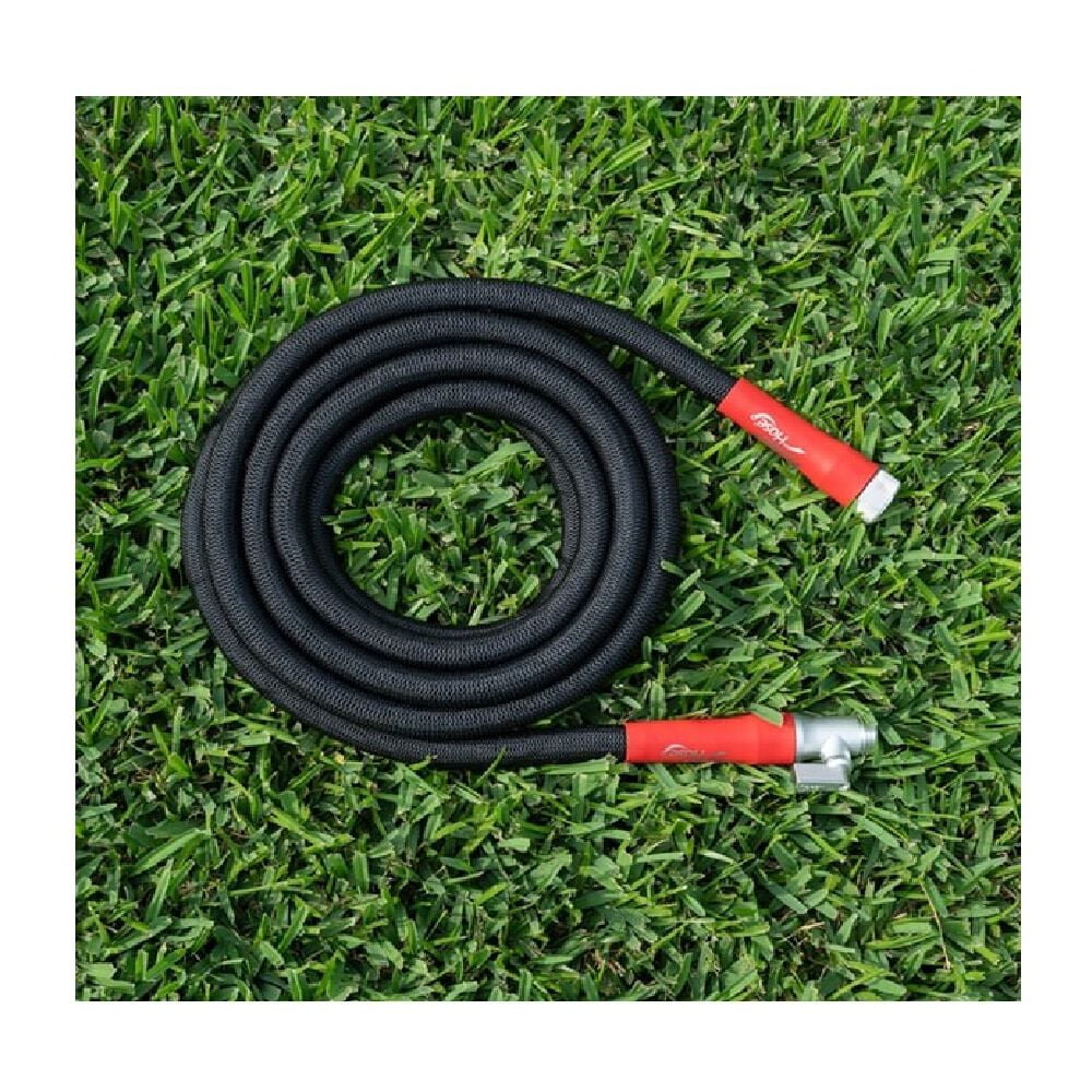 Pocket Hose 50 FT Silver Bullet w/Turbo Shot Nozzle Multiple Spray Patterns Expandable Garden Hose 3/4 in Solid Aluminum Fittings Lead-Free Lightweight and No-Kink
