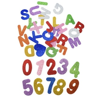 66pcs/set Numbers&Alphabet Glitter Foam Stickers Kindergarten