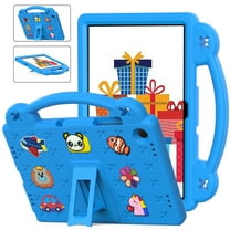 Kids Case for Samsung Galaxy Tab A9 8.7" 2023 SM-X110/X115 Tablet Case with Handle & Stand, EVA Foam DIY Cartoon Cute Pattern with Pencil Holder Shockproof Protective Cover, Skyblue