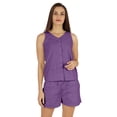 thumbnail image 1 of Bimba Ensemble de Nuit en Schiffli Uni Haut et Short pour Femmes Décontracté 2 Pcs Ensemble de Détente Aguichant, 1 of 7