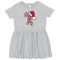 thumbnail image 3 of Inktastic Red and White Candy Cane Santa Christmas Funny Xmas Lights Girls Toddler Dress, 3 of 5