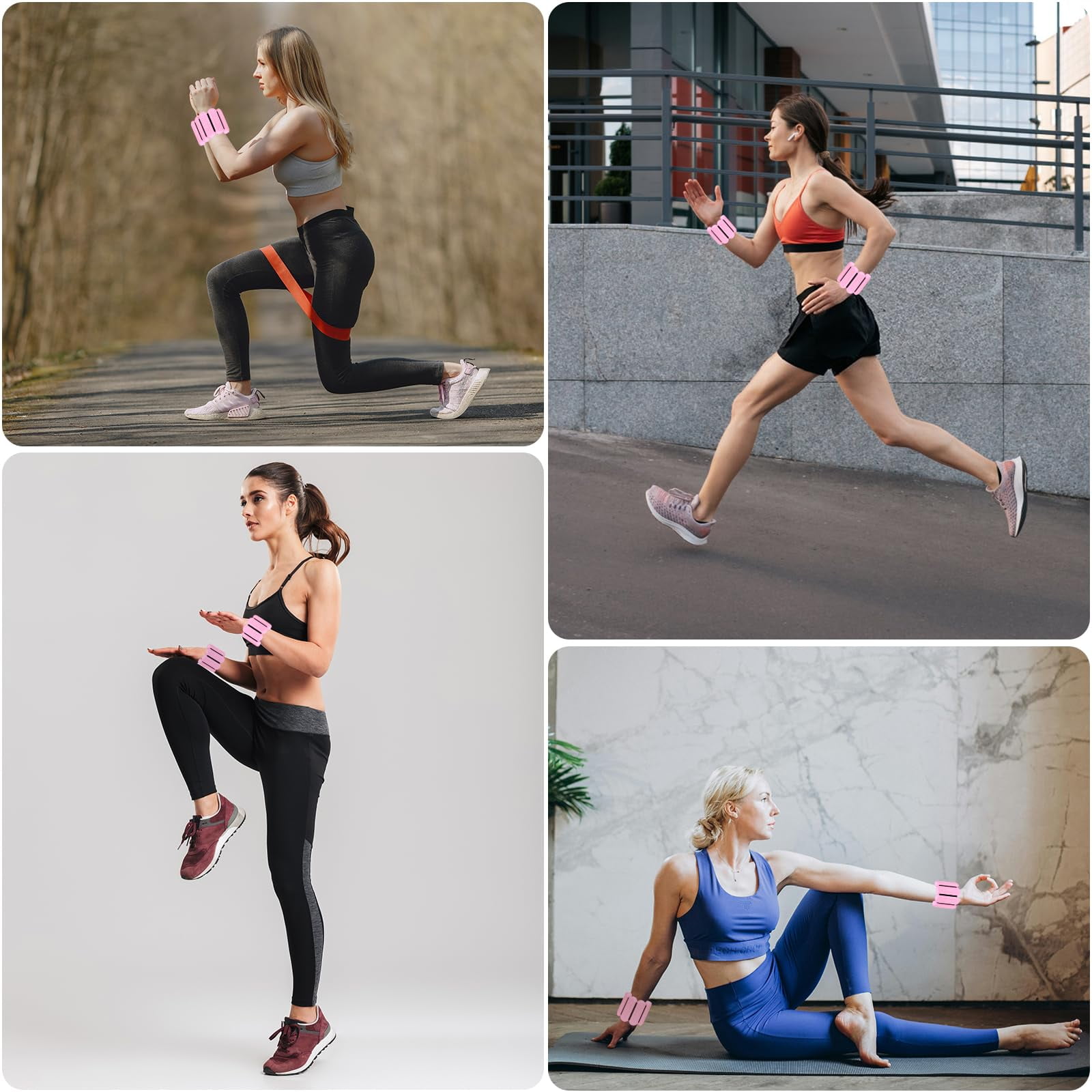 LTECARP Adjustable Ankle & Wrist Weights for Women & Men, 1/2/4 lbs Silicone Design with Comfort Fit - Arm/Leg Workout Weights for Gym, Pilates, Yoga, Walking, Barre, Dance
