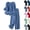 23# Blue, variant on Womens 2 Piece Sets Cotton Linen Boho Embroidered Tops Wide Leg Palazzo Pants Matching Summer Casual Gauze Outfits,Wine,M
