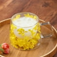 thumbnail image 3 of Double Wall Insulated Glass Mug with Real Preserved Flowers, Clear Coffee Cup with Handle for Hot & Cold Drinks, Elegant Tea Cup for Home Office Gift, 3 of 6