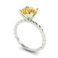 thumbnail image 2 of Clara Pucci 14K White Gold 2ct YellowMoissanite Solitaire Ring for Women, 2 of 8