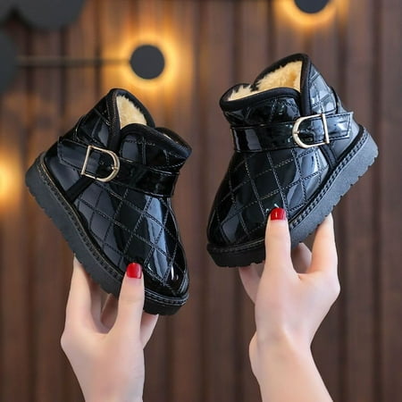 

Children‘s Winter Warm Snow Boots Home Non-slip Waterproof Children‘s Cotton Boots Outdoor Sports fleece-lined Thick Student‘s Cotton Shoes