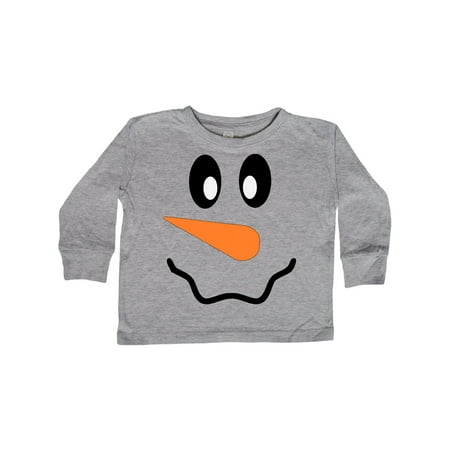 

Inktastic Snowman with Carrot Nose and Smile Gift Toddler Boy or Toddler Girl Long Sleeve T-Shirt
