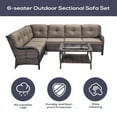 thumbnail image 2 of PARKWELL Outdoor Patio Furniture Set,All-Weather Conversation L-Shaped Sectional Sofa with Coffee Table and No-slip Thick Cushions,Backyard Porch Garden Poolside Balcony Set,Gray Cushions Brown Wicker, 2 of 6