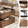 thumbnail image 6 of GUNAITO Lift Top Coffee Table with Storage and Hidden Compartment, Wood Square Coffee Table for Living Room, 31.5'' Small Center Table with Open Display Shelf for Dining Reception Room, Walnut, 6 of 6