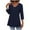 *Navy, variant on ClodeEU Women's V Neck Shirts,Three-Quarter Sleeve Tunic Blouse,Casual Ruffle Tunic Tops Wine,Womens Plus L