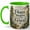 Green, variant on Peace Begins in the Forest Coffee Mug, Misty Woodland Nature Quote Design, 11 oz Ceramic Cup