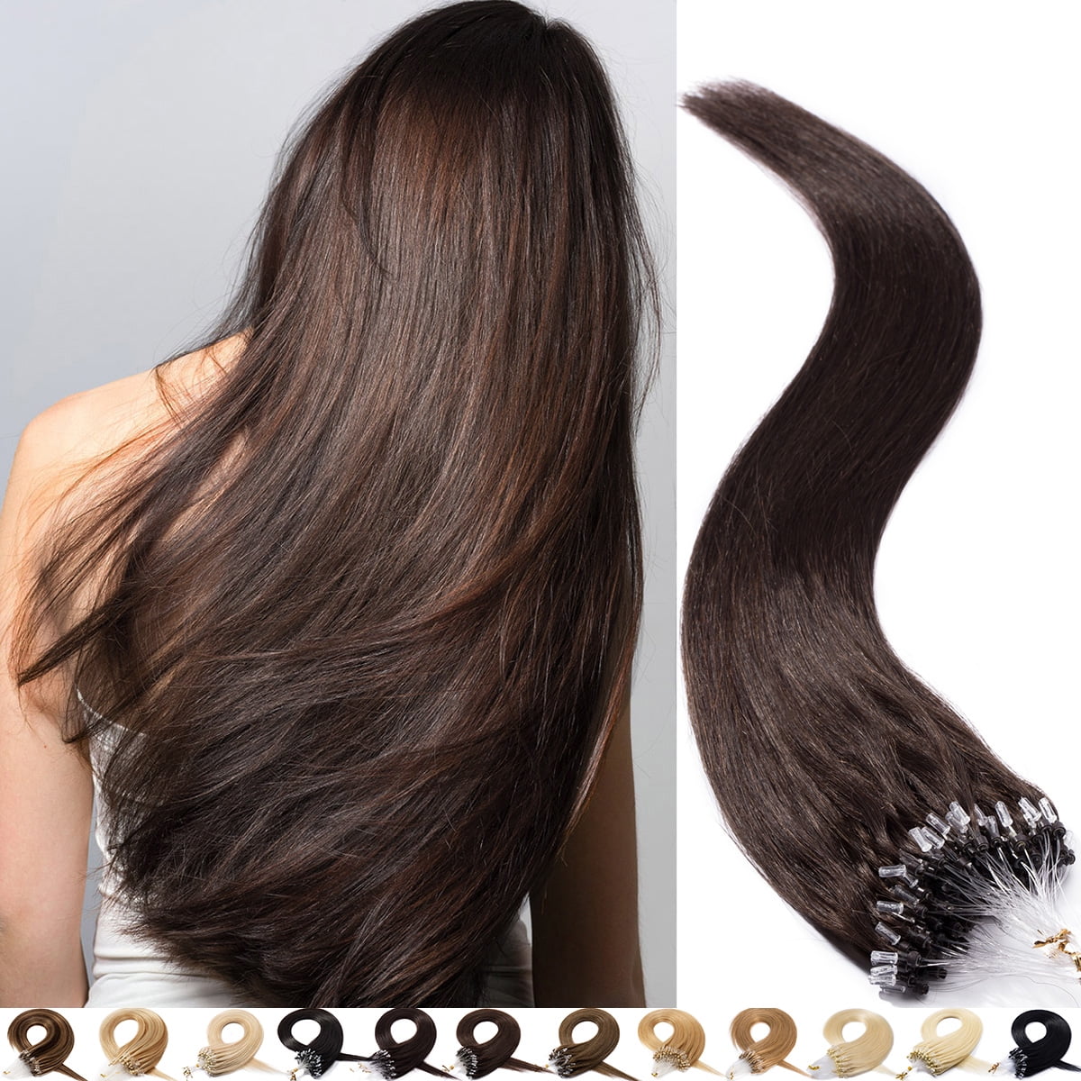 Sego 100 Real Remy Human Hair Extensions Thick Micro Loop With Invisible Band Hair Micro Ring 