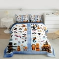 thumbnail image 2 of Feelyou Blue Ghost Skeleton Full Size Comforter Sets, Cartoon Sugar Halloween Bedding Comforter Set, Teen Boy Girl Kid Reversible Bedding Sets, Super Cozy Room Decor, 3 Pieces, 2 of 8