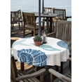 thumbnail image 2 of Outdoor Tablecloth with Umbrella Hole for Patio/Picnic/Party/Camping, Blue Coastal Waterproof Table Cloth Round Cover Washable, Starfish Shell Coral Summer Beach Ocean (Dia 54"), 2 of 9