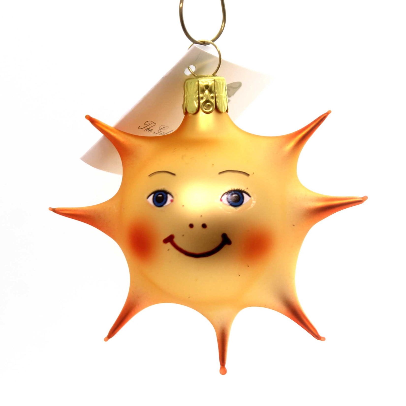 Golden Bell Collection SUN FACE Glass Ornament Czech Sunshine Nv359