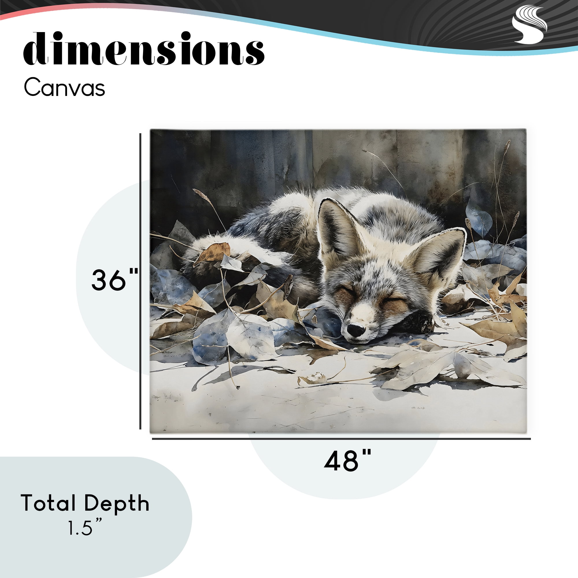 Stupell Industries Blue Fox Resting Among Leaves Canvas Wall Art, design by Franklyn Gregory