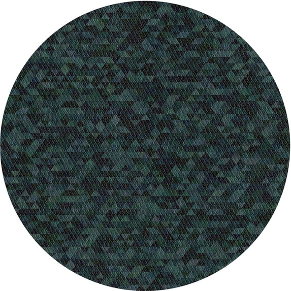 Ahgly Company Machine Washable Indoor Round Transitional Night Black Area Rugs, 8' Round