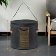 thumbnail image 4 of Round Hat Storage Box - Foldable Hat Box with Lid for Stuffed Clothes and Animal Toy, Carrying Organizer Box Dark Grey, 4 of 6